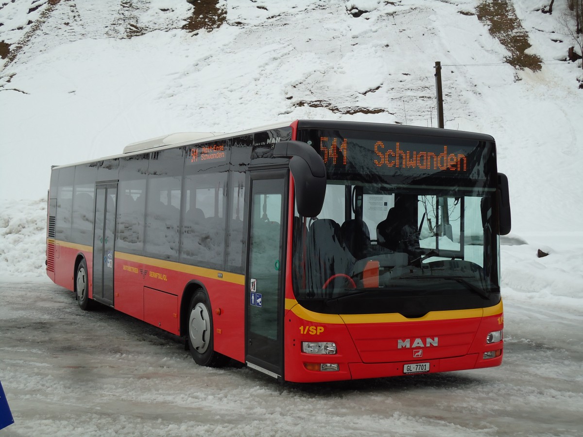 (142'585) - AS Engi - Nr. 1/SP/GL 7701 - MAN am 23. Dezember 2012 in Elm, Sportbahnen