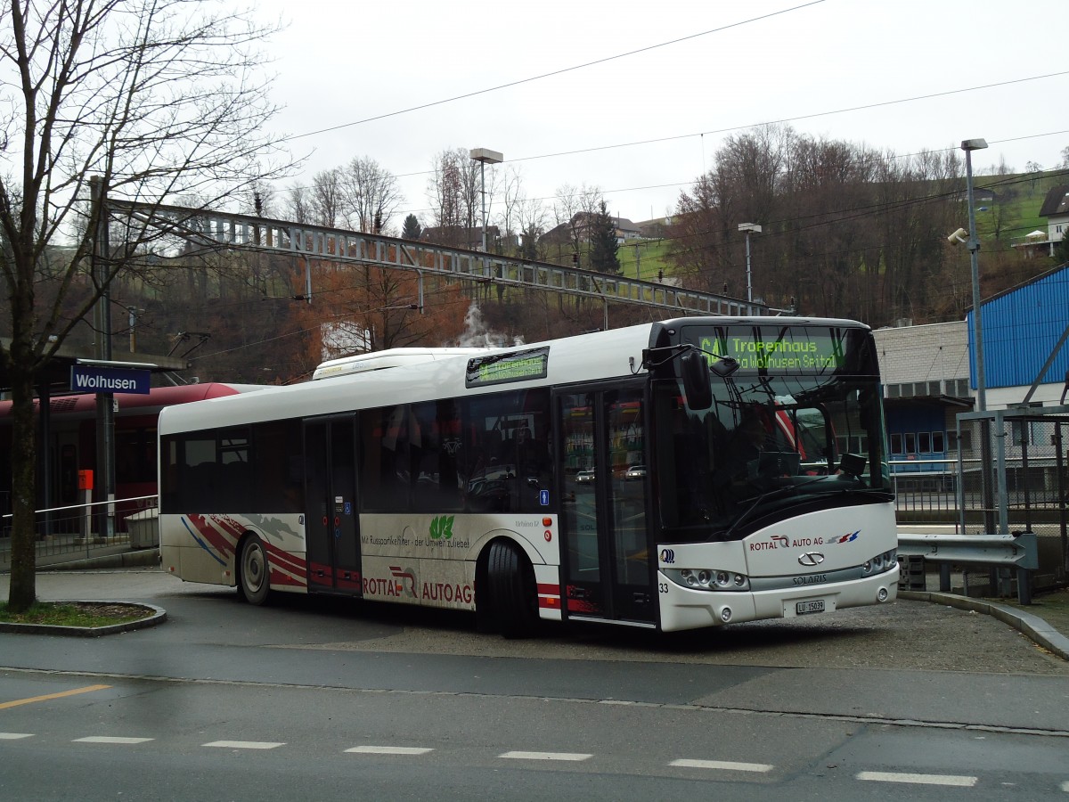 (142'979) - ARAG Ruswil - Nr. 33/LU 15'039 - Solaris am 5. Januar 2013 beim Bahnhof Wolhusen