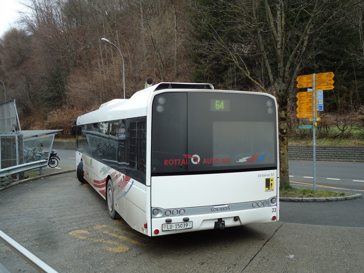 (142'980) - ARAG Ruswil - Nr. 33/LU 15'039 - Solaris am 5. Januar 2013 beim Bahnhof Wolhusen