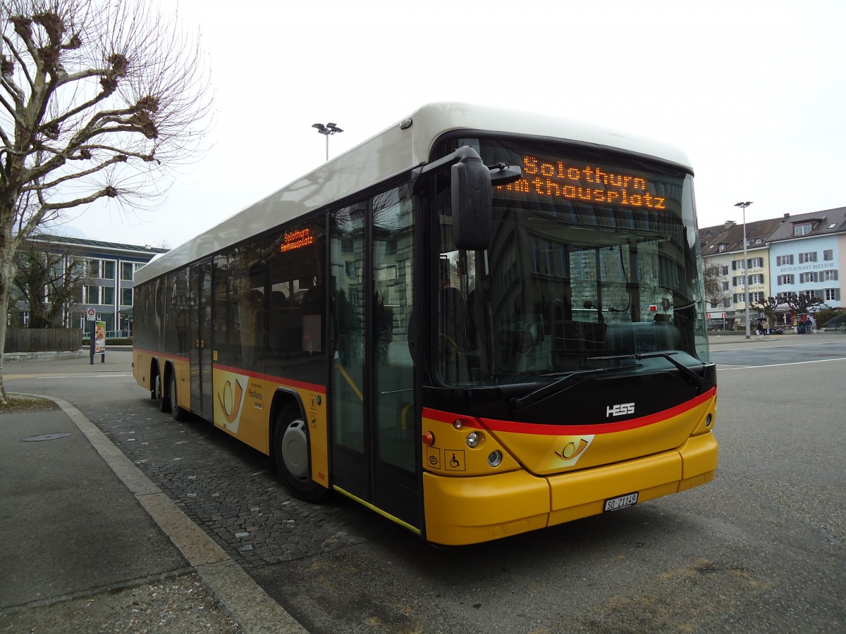 (143'551) - Steiner, Messen - SO 21'149 - Scania/Hess am 23. Mrz 2013 in Solothurn, Amthausplatz