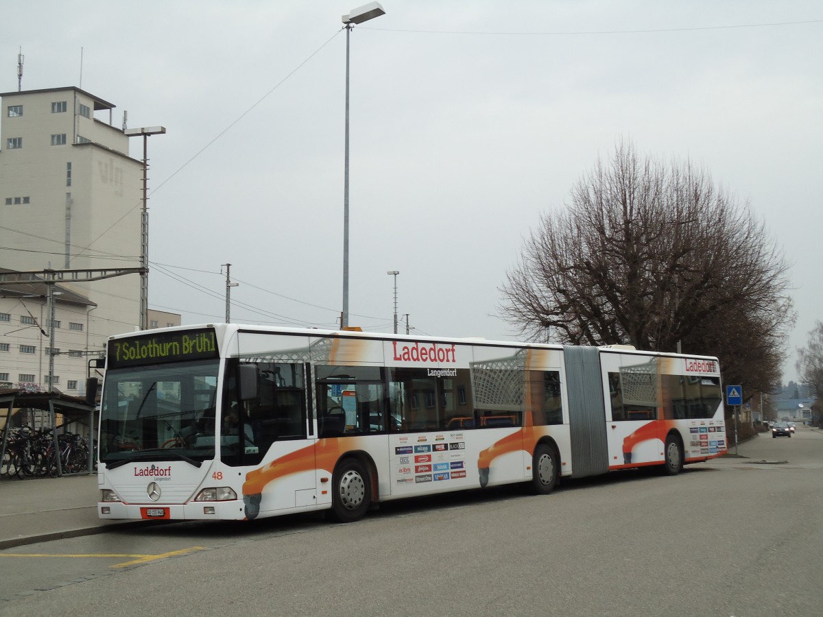 (143'556) - BSU Solothurn - Nr. 48/SO 155'948 - Mercedes am 23. Mrz 2013 beim Bahnhof Herzogenbuchsee