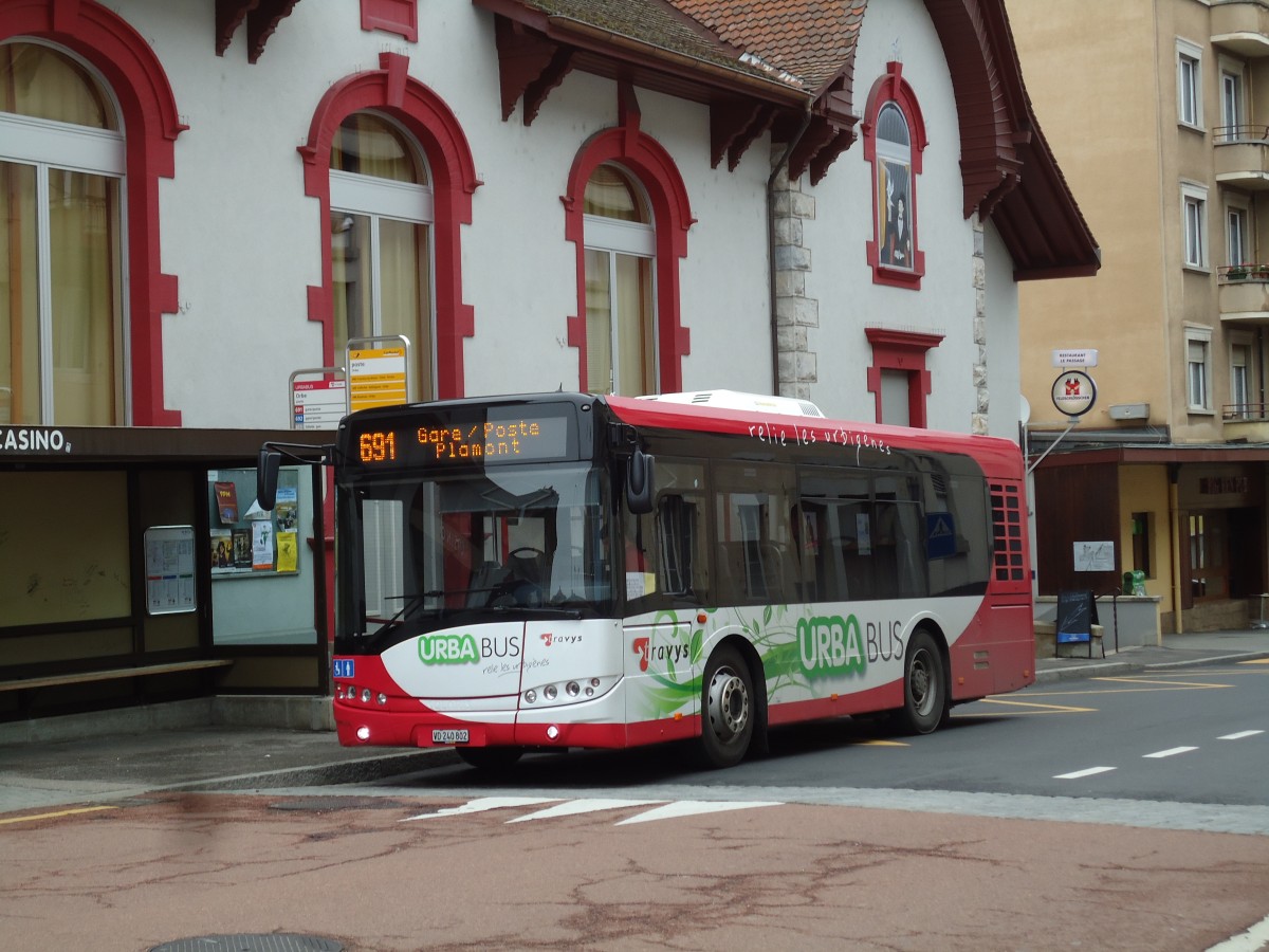 (143'851) - TRAVYS Yverdon - VD 240'802 - Solaris am 27. April 2013 in Orbe, Post