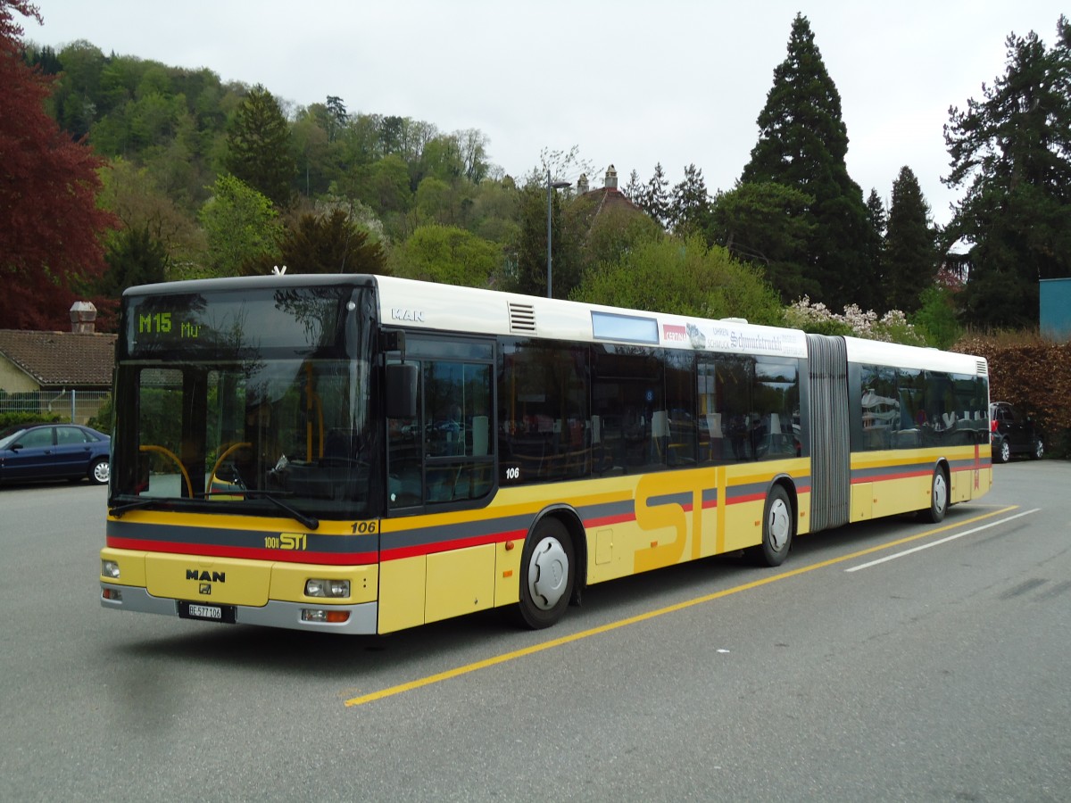 (143'926) - STI Thun - Nr. 106/BE 577'106 - MAN am 28. April 2013 bei der Schifflndte Thun