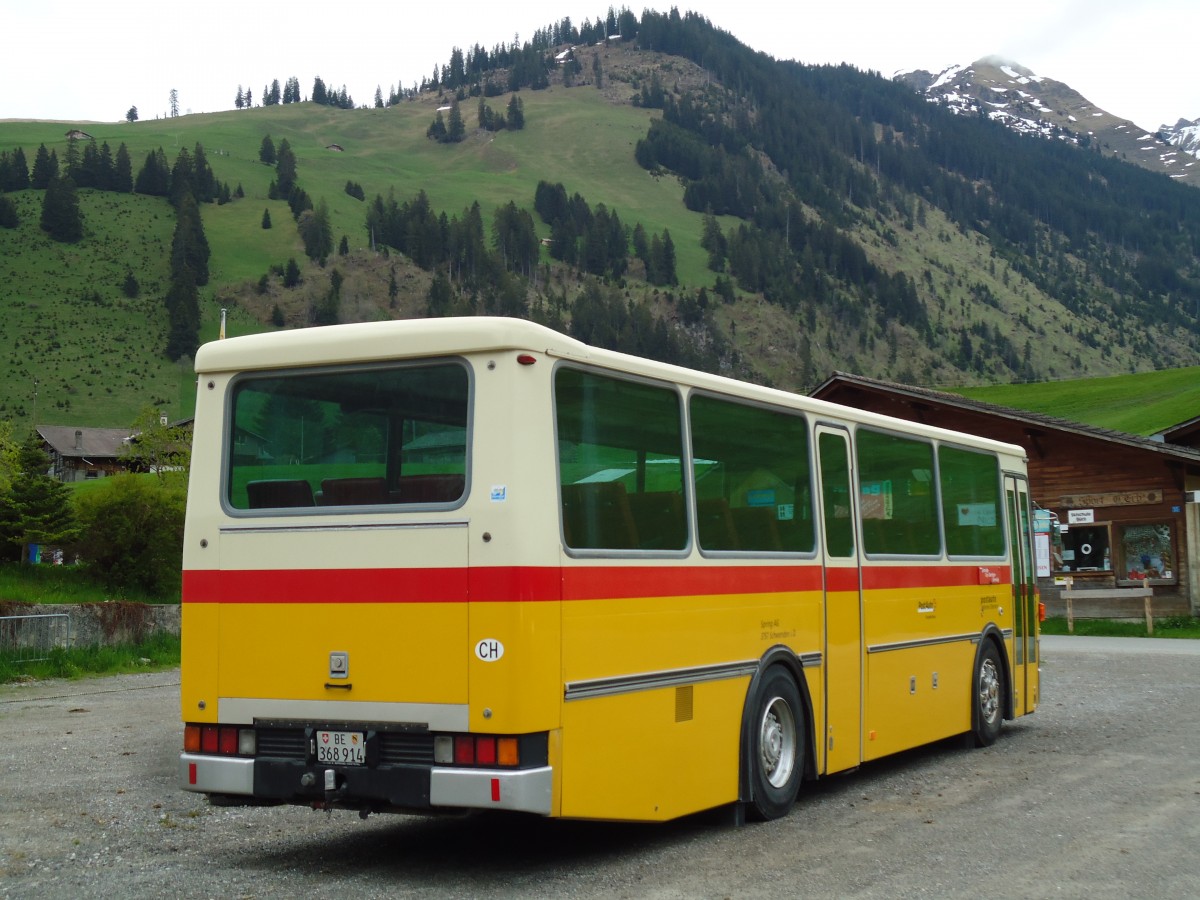 (144'196) - Spring, Schwenden - BE 368'914 - Saurer/R&J am 16. Mai 2013 in Grimmialp, Parkplatz