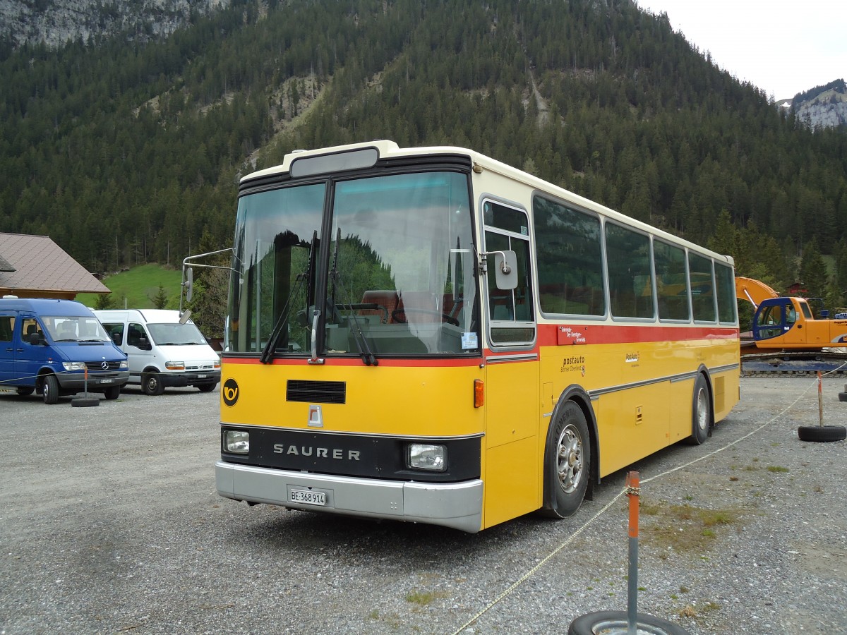 (144'197) - Spring, Schwenden - BE 368'914 - Saurer/R&J am 16. Mai 2013 in Grimmialp, Parkplatz