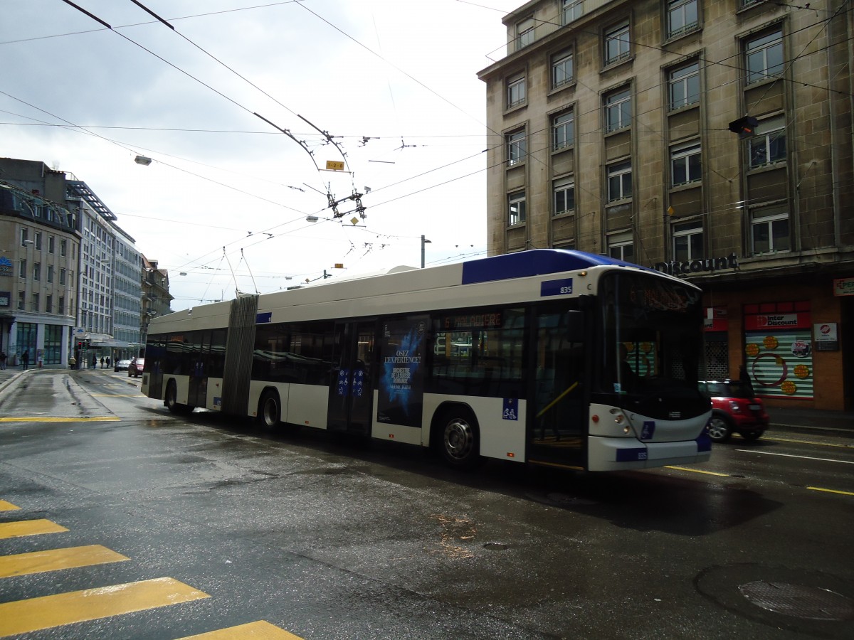 (144'588) - TL Lausanne - Nr. 835 - Hess/Hess Gelenktrolleybus am 26. Mai 2013 in Lausanne, Bel-Air