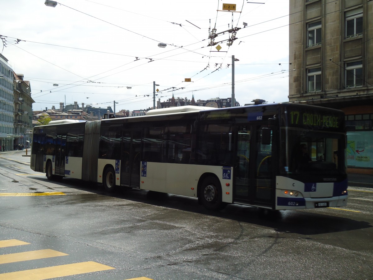 (144'592) - TL Lausanne - Nr. 602/VD 1405 - Neoplan am 26. Mai 2013 in Lausanne, Bel-Air