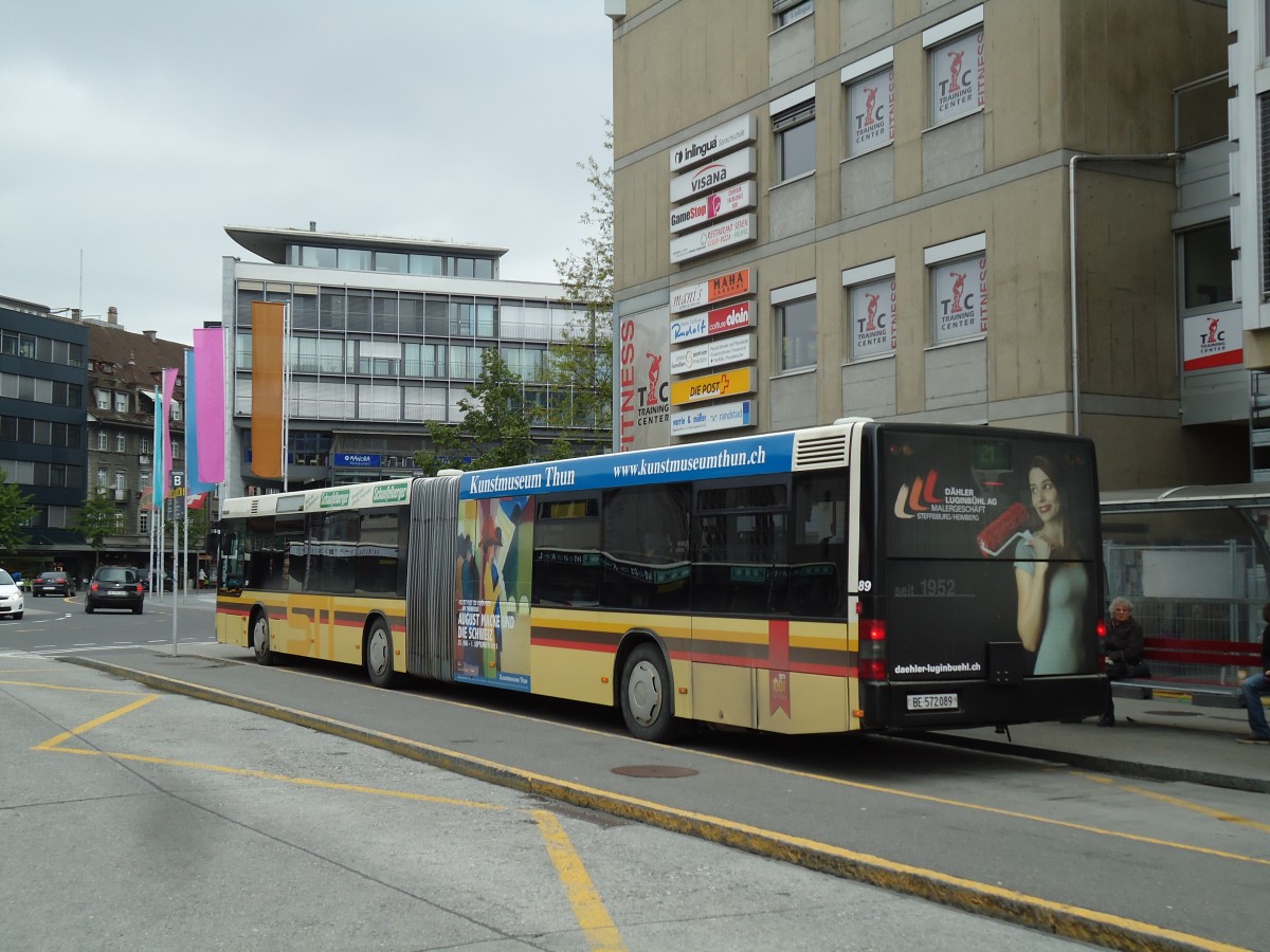 (144'788) - STI Thun - Nr. 89/BE 572'089 - MAN am 2. Juni 2013 beim Bahnhof Thun