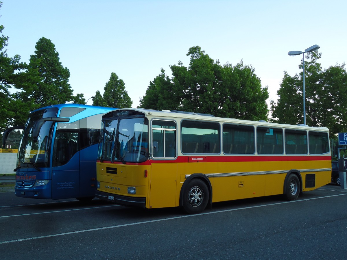 (144'825) - Overney, Bern - BE 284'415 - Saurer/Tscher (ex Autopostale, Croglio Nr. 10; ex Monti, Cademario Nr. 10; ex PostAuto Graubnden; ex Frigg, Zernez; ex P 24'403) am 6. Juni 2013 in Thun, Seestrasse