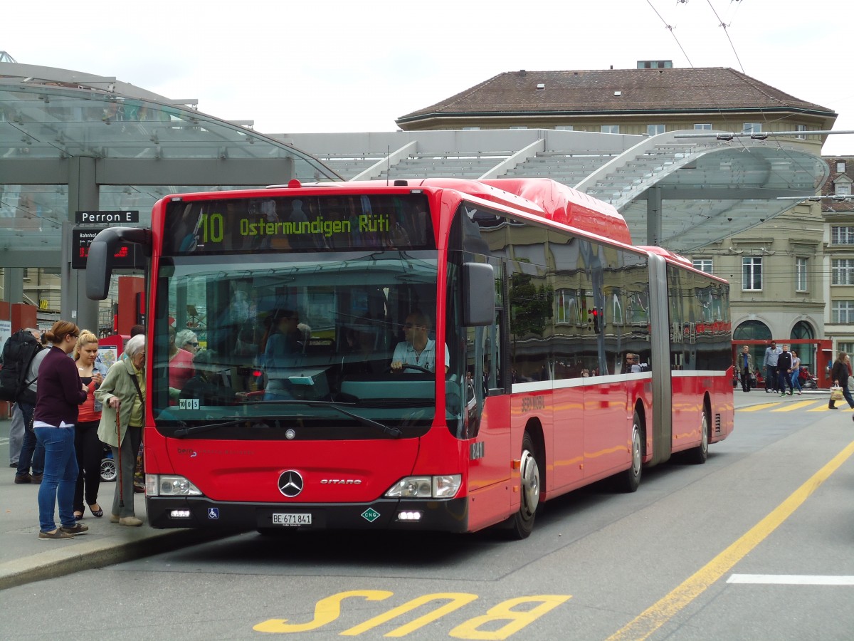 (144'885) - Bernmobil, Bern - Nr. 841/BE 671'841 - Mercedes am 9. Juni 2013 beim Bahnhof Bern