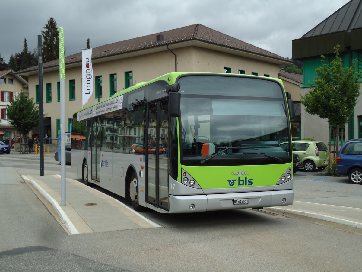 (144'977) - Busland, Burgdorf - Nr. 17/BE 612'513 - Van Hool am 10. Juni 2013 beim Bahnhof Langnau