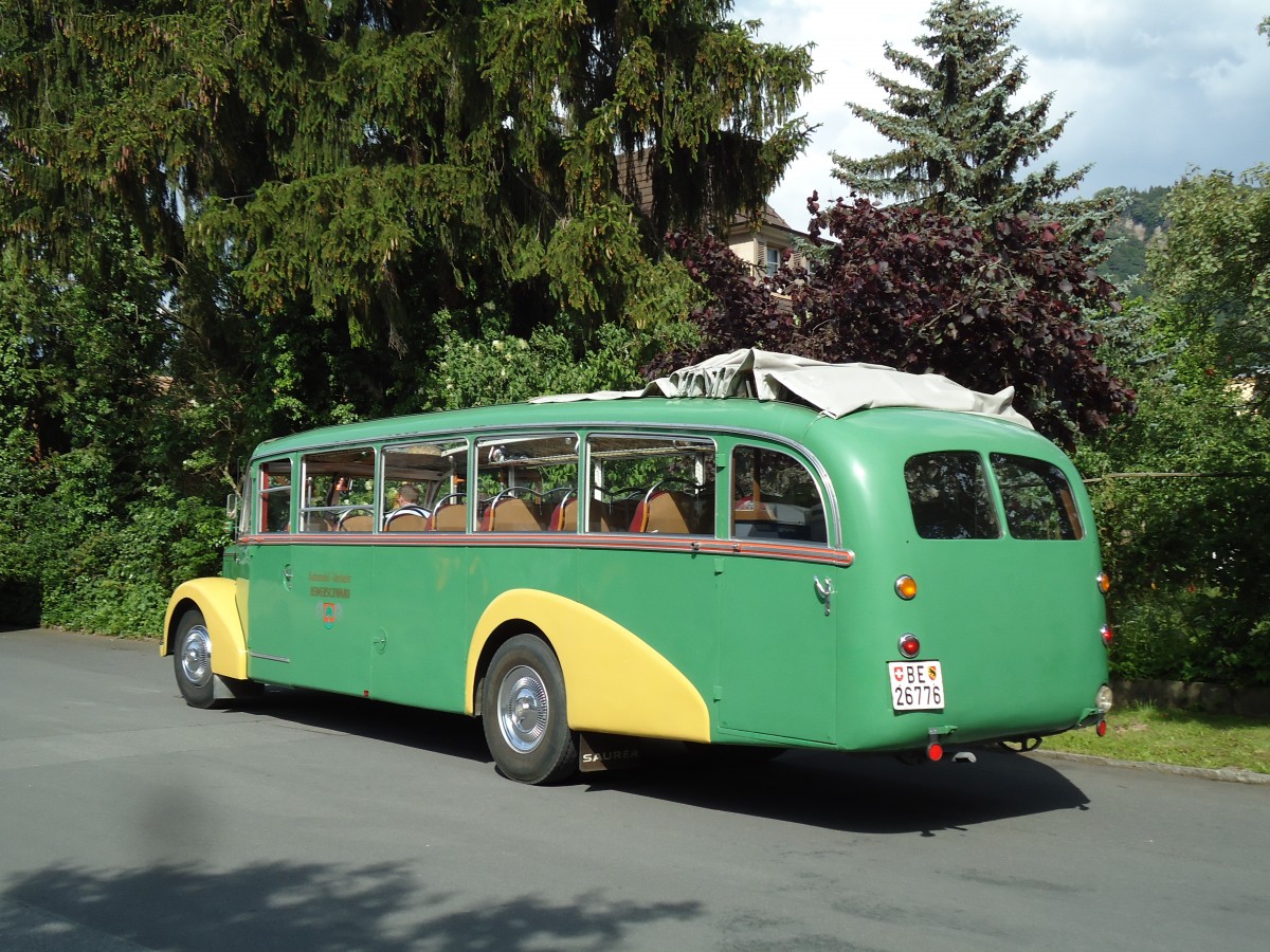 (145'050) - STI Thun - Nr. 15/BE 26'776 - Saurer/Gangloff (ex AvH Heimenschwand Nr. 5) am 15. Juni 2013 in Thun, Garage