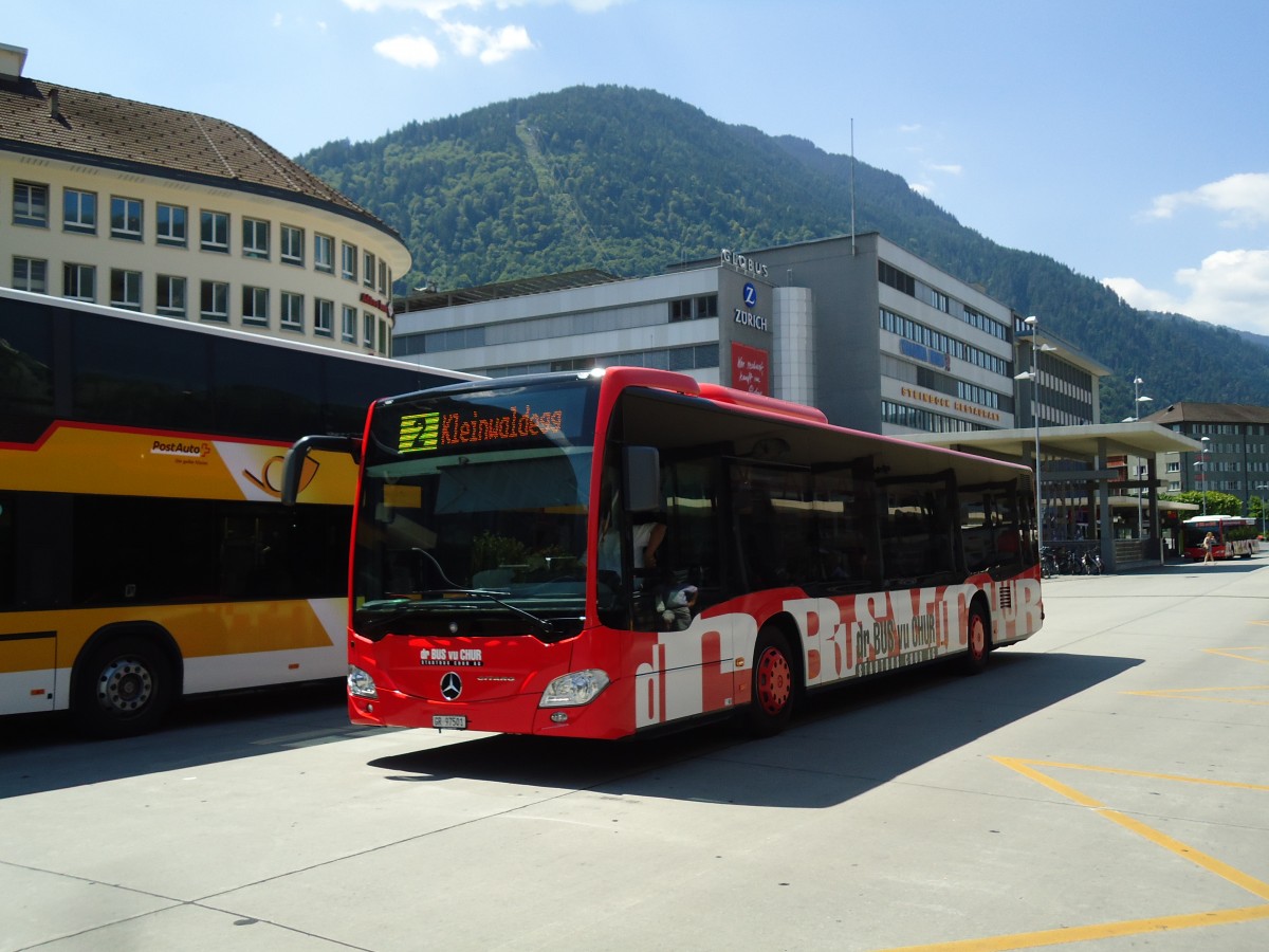 (145'177) - SBC Chur - Nr. 1/GR 97'501 - Mercedes am 17. Juni 2013 beim Bahnhof Chur