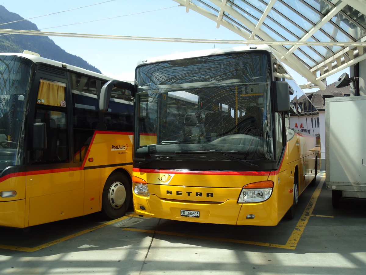 (145'196) - PostAuto Graubnden - GR 168'603 - Setra am 17. Juni 2013 in Chur, Postautostation