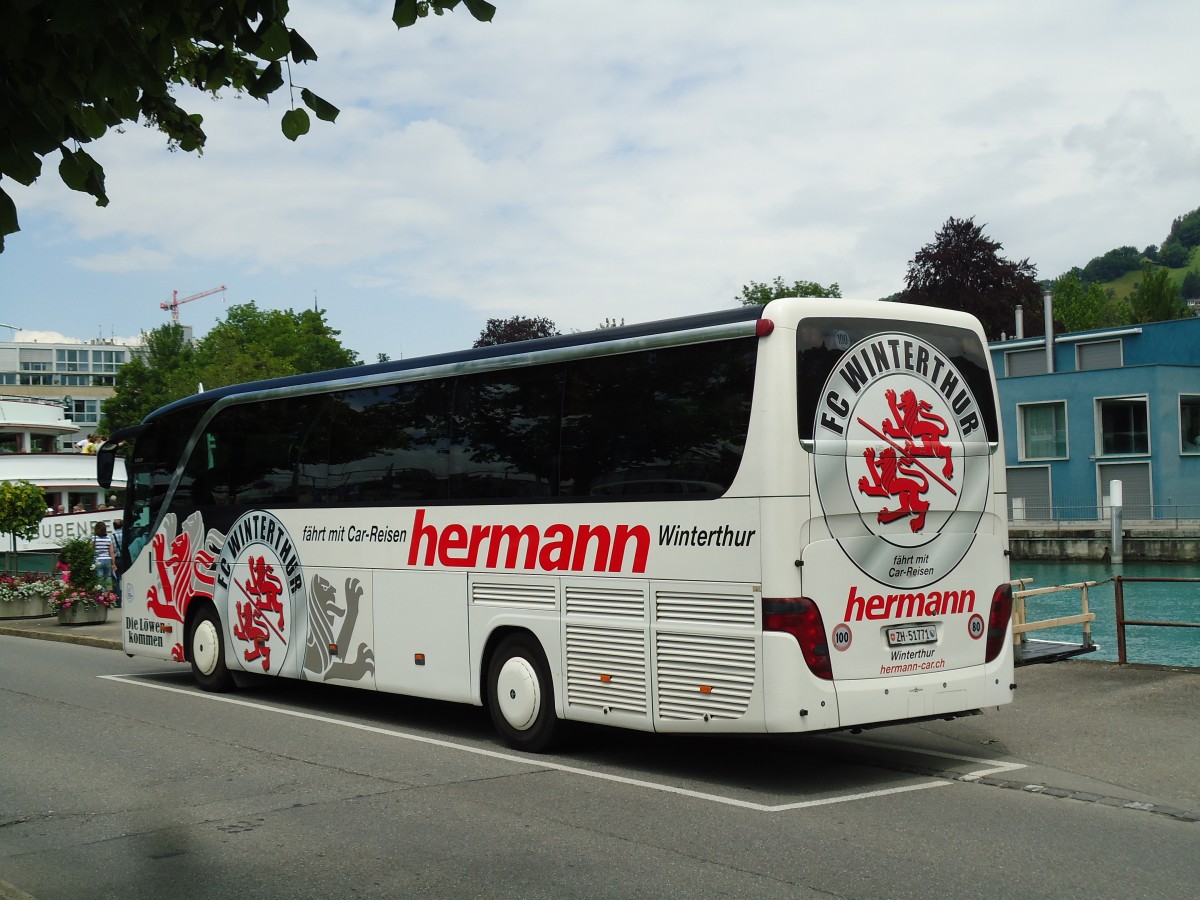 (145'437) - Hermann, Winterthur - ZH 51'771 - Setra am 22. Juni 2013 bei der Schifflndte Thun