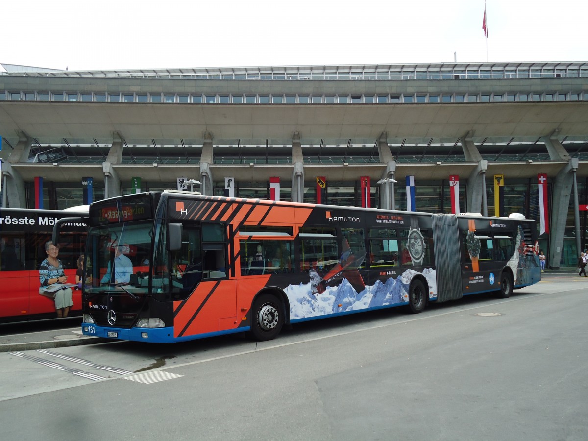 (145'715) - VBL Luzern - Nr. 131/LU 15'015 - Mercedes am 8. Juli 2013 beim Bahnhof Luzern