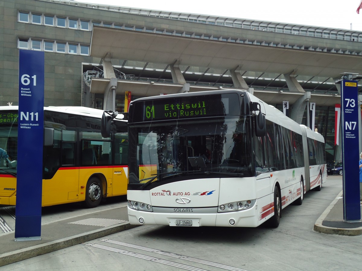 (145'721) - ARAG Ruswil - Nr. 27/LU 15'660 - Solaris am 8. Juli 2013 beim Bahnhof Luzern