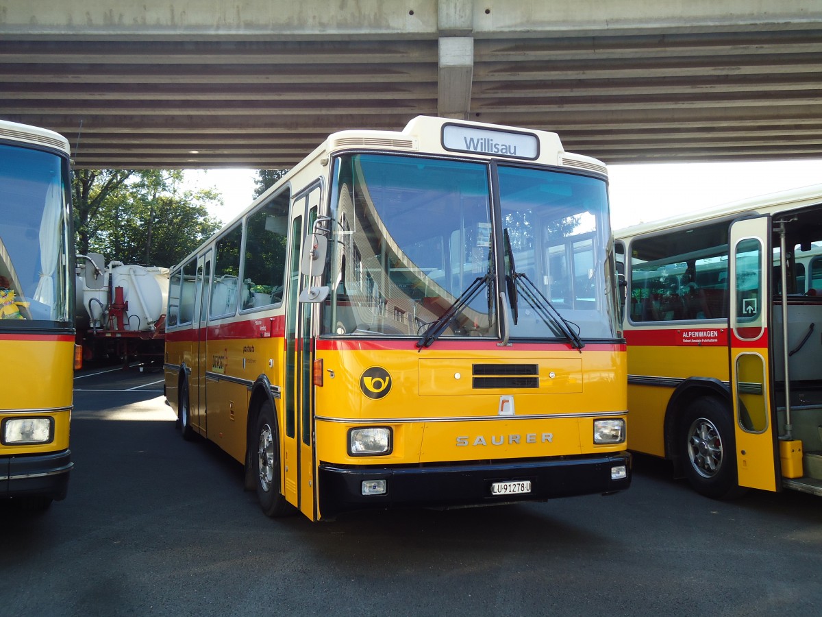 (145'804) - Zimmermann, Kerns - LU 91'278 U - Saurer/R&J (ex Amstein, Willisau; ex Thepra, Stans Nr. 17; ex Gowa, Stans Nr. 17) am 20. Juli 2013 in Seewen, Senn Transporte