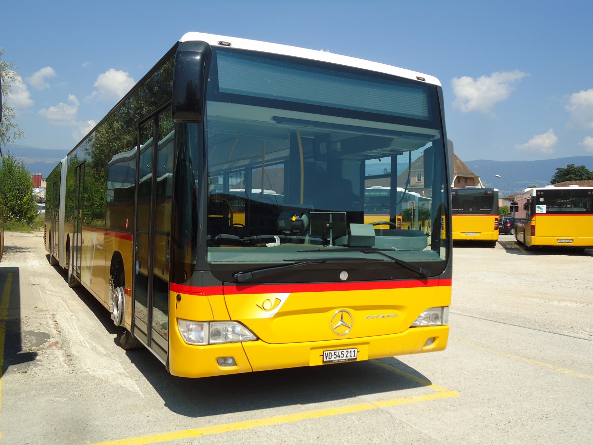 (146'008) - CarPostal Ouest - VD 545'211 - Mercedes am 22. Juli 2013 in Yverdon, Garage