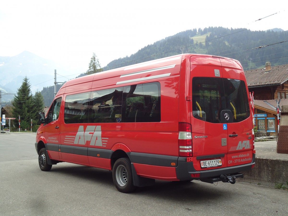 (146'145) - AFA Adelboden - Nr. 52/BE 611'129 - Mercedes am 28. Juli 2013 beim Bahnhof Lenk