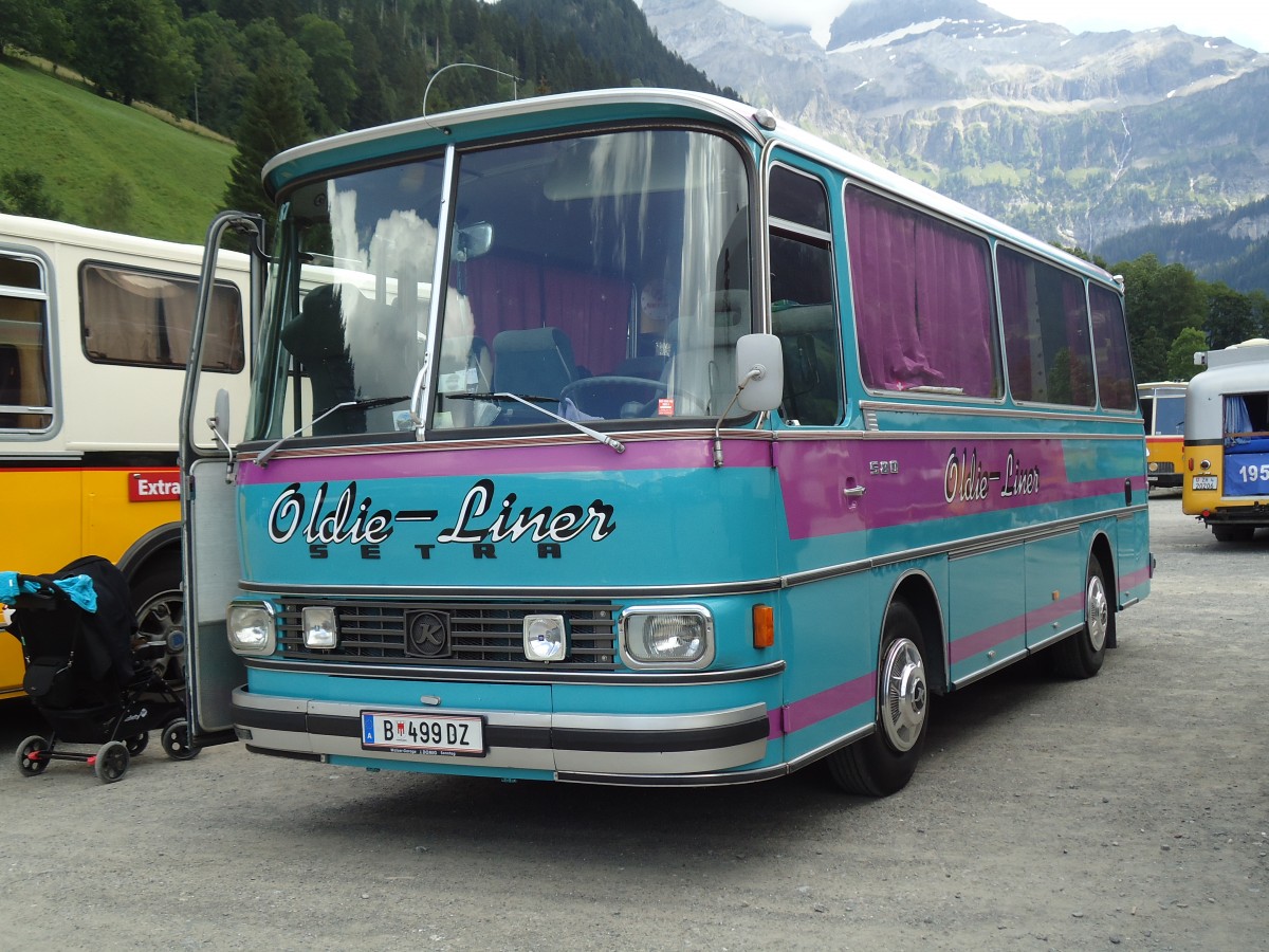 (146'348) - Aus Oesterreich: Wstner, Bezau - B 499 DZ - Setra am 17. August 2013 in Lenk, Metschbahnen