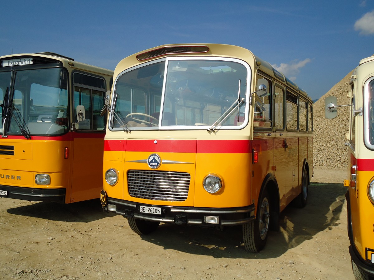 (146'572) - Schmid, Thrishaus - Nr. 9/BE 26'105 - Saurer/R&J (ex Geiger, Adelboden Nr. 9) am 31. August 2013 in Niederbipp, Saurertreffen