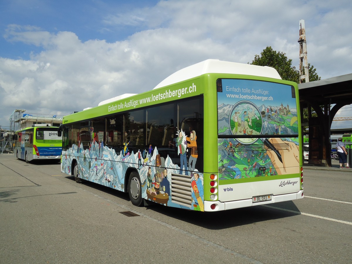 (146'865) - Busland, Burgdorf - Nr. 41/BE 593 - Scania/Hess am 1. September 2013 beim Bahnhof Burgdorf