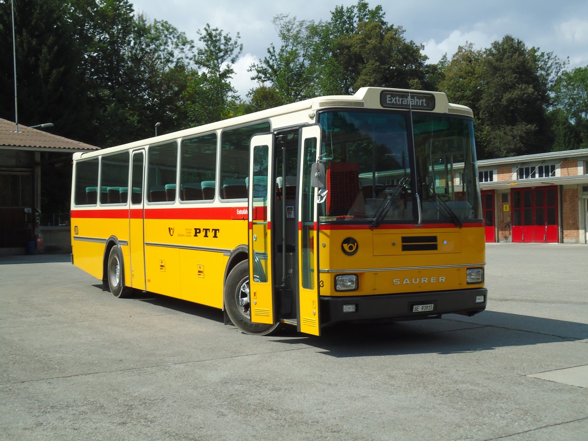 (146'941) - Kolb, Matten - Nr. 3/BE 93'915 - Saurer/R&J (ex Schmocker, Stechelberg Nr. 3; ex Nr. 1; ex Gertsch, Stechelberg Nr. 1) am 1. September 2013 in Burgdorf, AMP