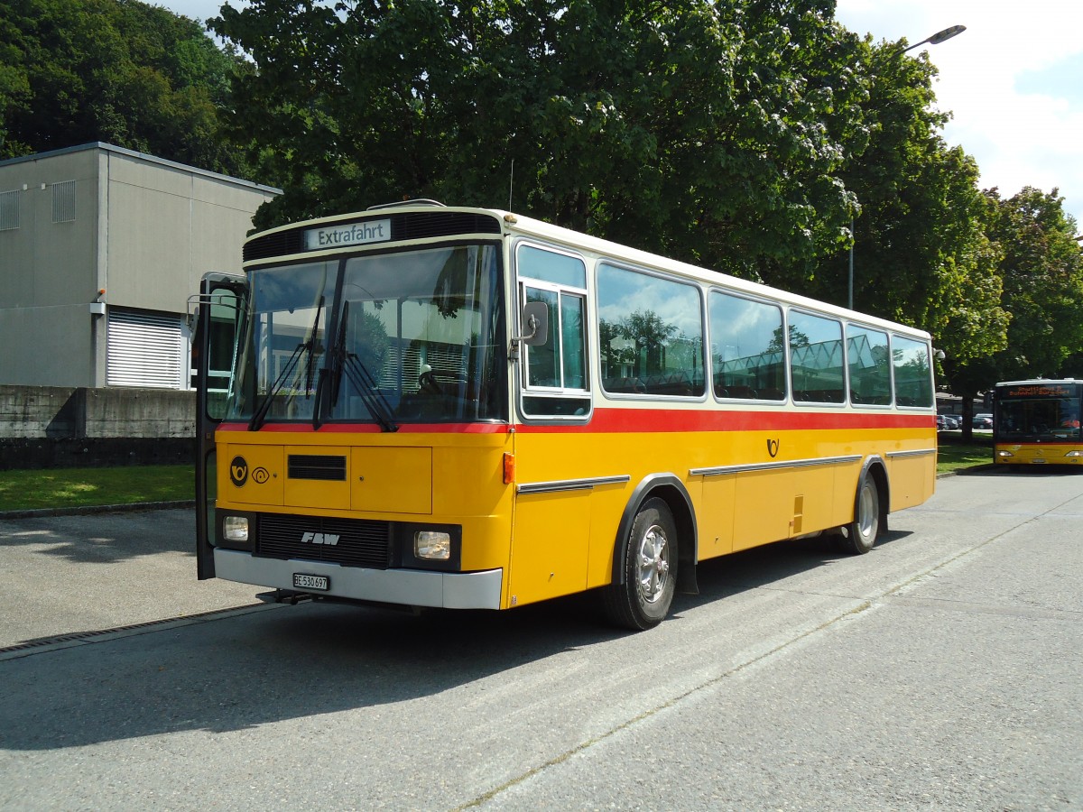 (146'944) - Wegmller, Bern - Nr. 12/BE 530'697 - FBW/Tscher (ex Grob, Glattfelden; ex FBW-Club, Mnnedorf; ex Merkli&Solioz, Wetzikon; ex Stutz, Oberlunkhofen Nr. 12) am 1. September 2013 in Burgdorf, AMP