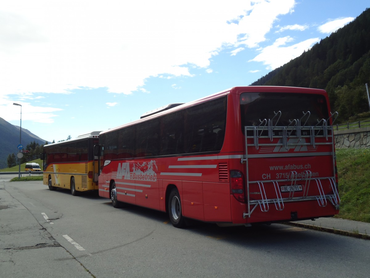 (147'032) - AFA Adelboden - Nr. 24/BE 26'701 - Setra am 2. September 2013 beim Bahnhof Oberwald (Einsatz AVG M.)