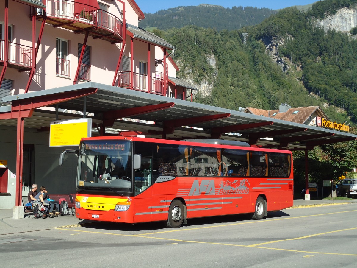 (147'057) - AFA Adelboden - Nr. 24/BE 26'701 - Setra am 2. September 2013 in Meiringen, Postautostation (Einsatz AVG M.)