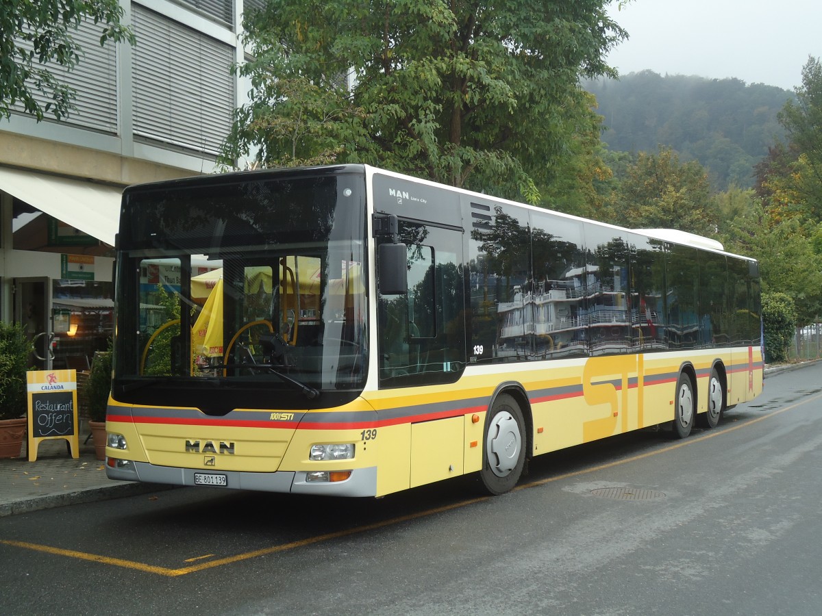 (147'428) - STI Thun - Nr. 139/BE 801'139 - MAN am 30. September 2013 bei der Schifflndte Thun