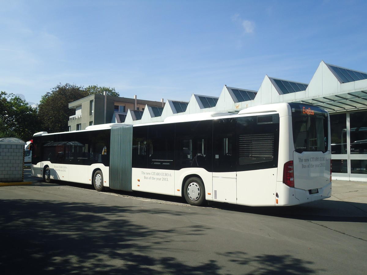 (147'450) - EvoBus, Kloten - BE 3349 U - Mercedes am 2. Oktober 2013 in Thun, Garage STI