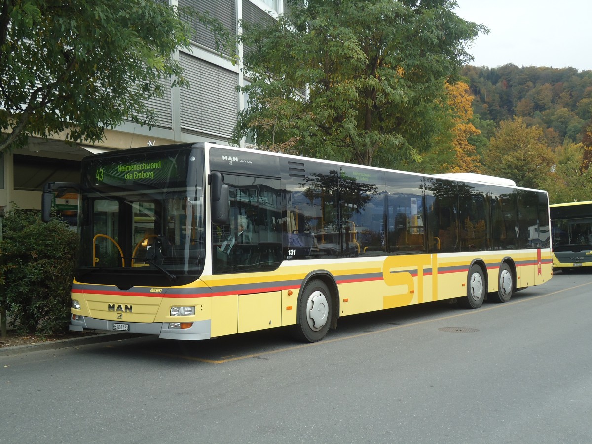 (147'528) - STI Thun - Nr. 131/BE 801'131 - MAN am 20. Oktober 2013 bei der Schifflndte Thun