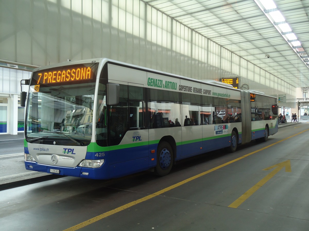 (147'717) - TPL Lugano - Nr. 425/TI 235'923 - Mercedes am 5. November 2013 in Lugano, Centro