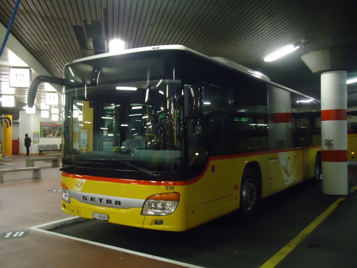 (147'743) - AutoPostale Ticino - Nr. 539/TI 69'460 - Setra am 5. November 2013 in Lugano, Postautostation