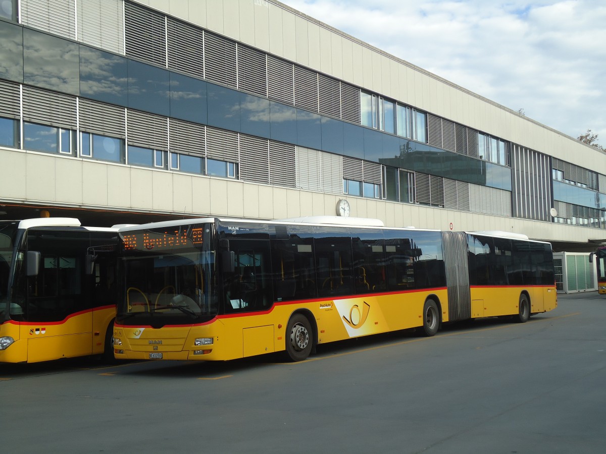 (147'895) - PostAuto Bern - Nr. 663/BE 610'550 - MAN am 8. November 2013 in Bern, Postautostation