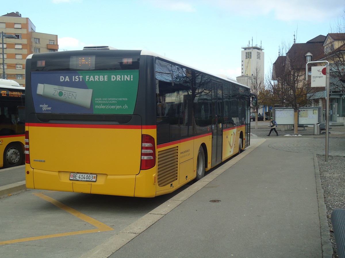 (148'161) - Klopfstein, Laupen - Nr. 3/BE 414'003 - Mercedes am 25. November 2013 beim Bahnhof Ddingen