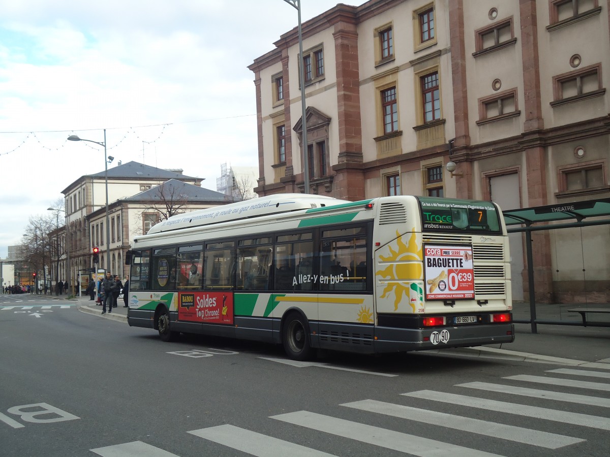 (148'198) - TRACE Colmar - Nr. 258/BD 660 LV - Irisbus (ex Nr. 158) am 7. Dezember 2013 in Colmar, Thtre