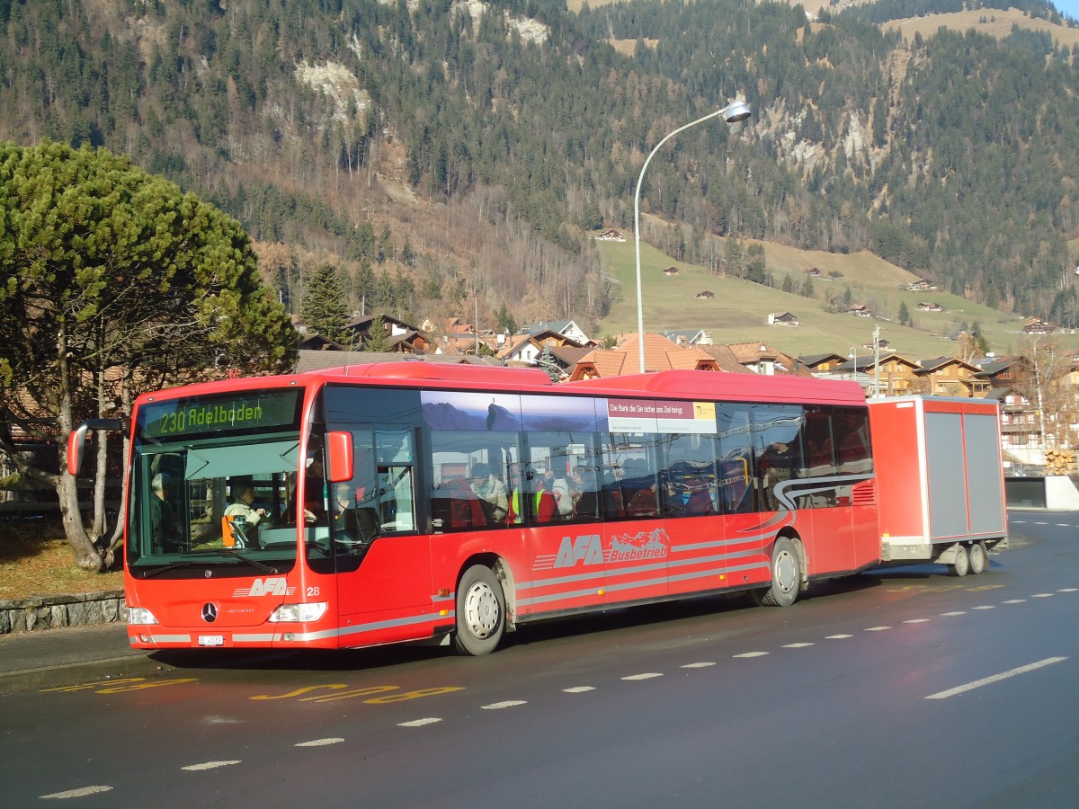 (148'433) - AFA Adelboden - Nr. 28/BE 43'089 - Mercedes am 24. Dezember 2013 beim Bahnhof Frutigen