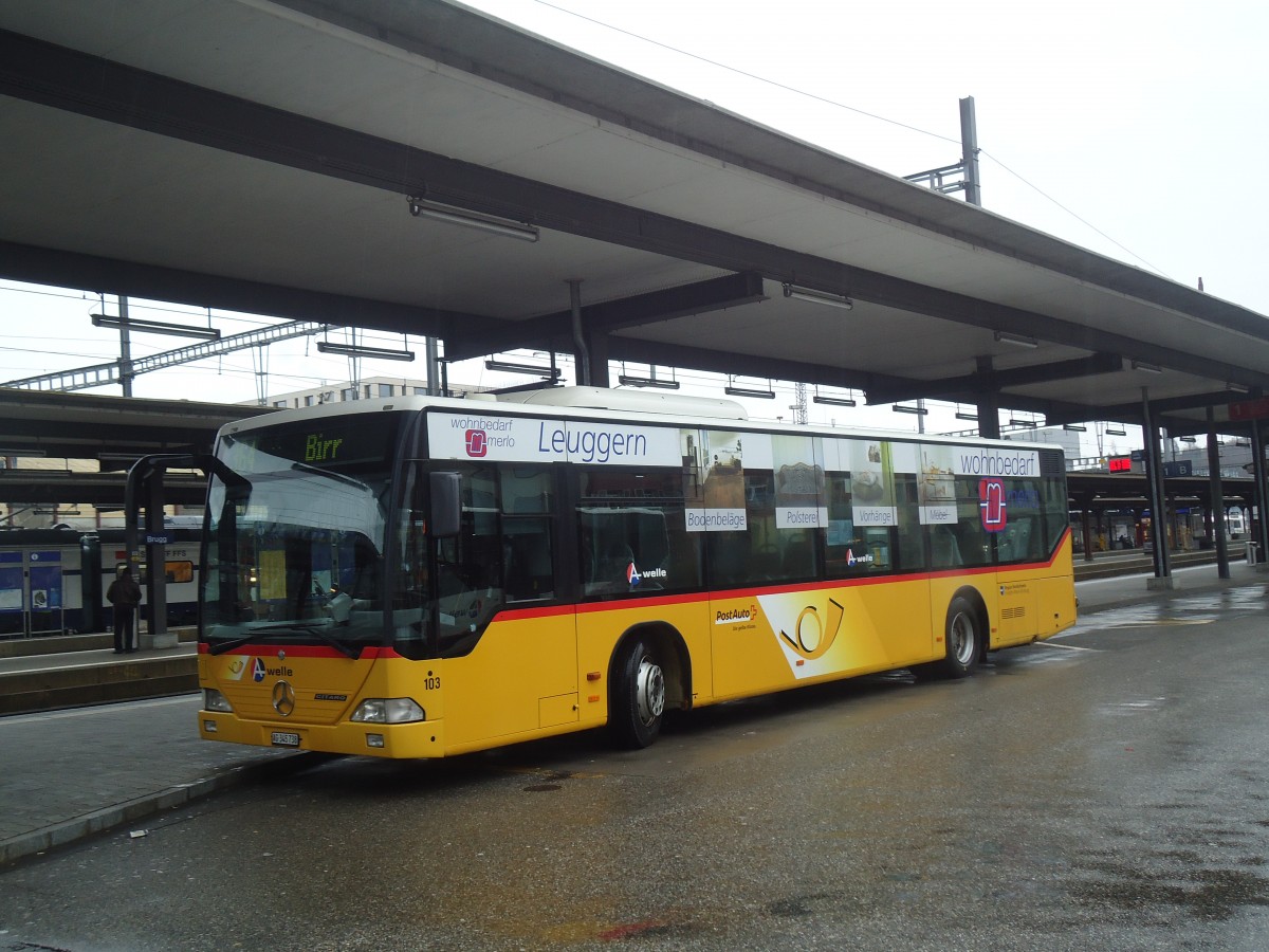 (148'475) - Voegtlin-Meyer, Brugg - Nr. 103/AG 345'738 - Mercedes am 26. Dezember 2013 beim Bahnhof Brugg