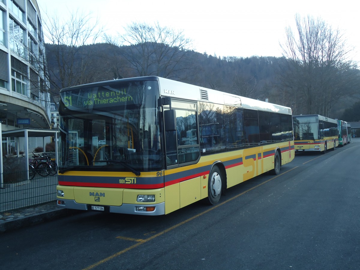 (148'607) - STI Thun - Nr. 96/BE 577'096 - MAN am 31. Dezember 2013 bei der Schifflndte Thun