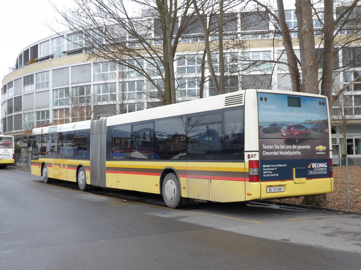 (148'664) - STI Thun - Nr. 87/BE 572'087 - MAN am 26. Januar 2014 bei der Schifflndte Thun