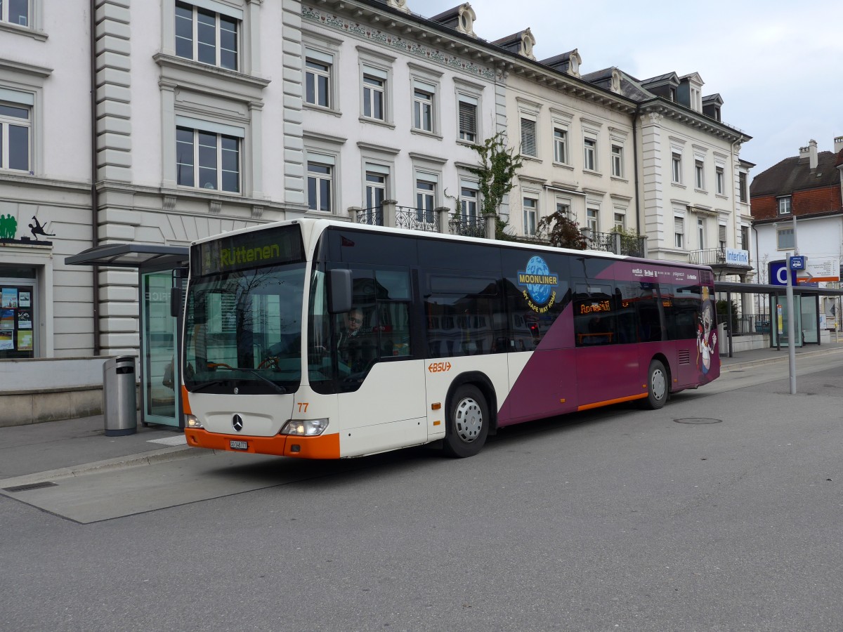 (148'683) - BSU Solothurn - Nr. 77/SO 148'777 - Mercedes am 26. Januar 2014 beim Hauptbahnhof Solothurn