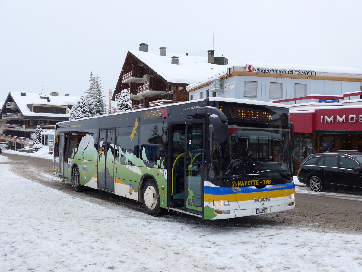 (148'701) - TMR Martigny - Nr. 107/VS 21'551 - MAN am 2. Februar 2014 in Verbier, Parking Ermitage