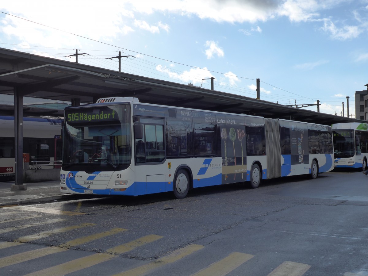 (148'771) - BOGG Wangen b.O. - Nr. 51/SO 78'623 - MAN am 9. Februar 2014 beim Bahnhof Olten