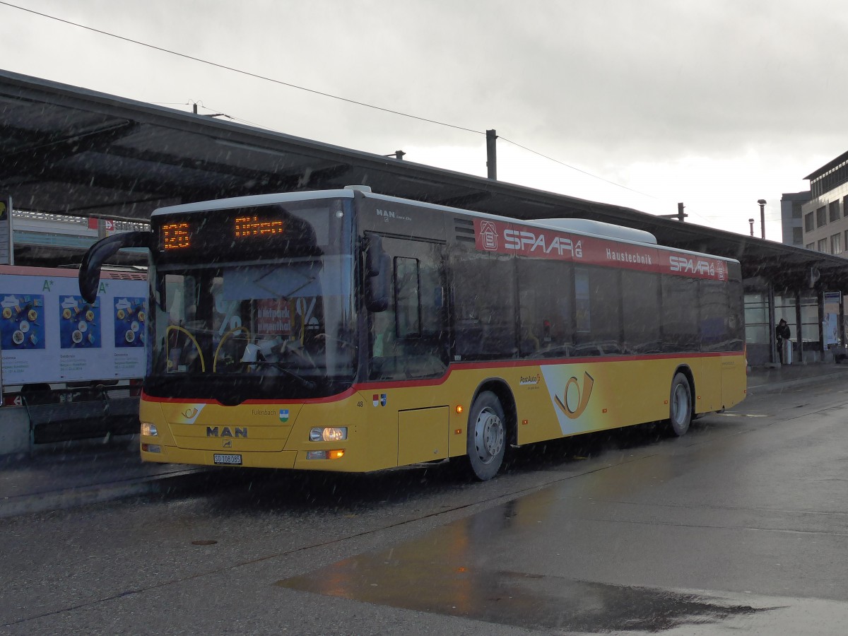 (148'784) - Wyss, Boningen - Nr. 48/SO 108'085 - MAN am 9. Februar 2014 beim Bahnhof Olten