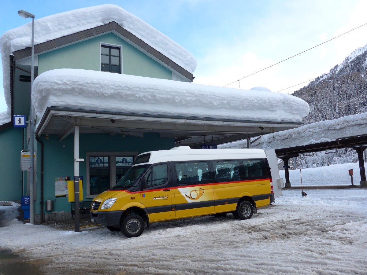 (148'815) - Marchetti, Airolo - TI 255'318 - Mercedes am 9. Februar 2014 beim Bahnhof Airolo