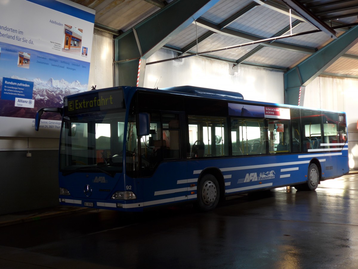 (148'852) - AFA Adelboden - Nr. 92/BE 26'704 - Mercedes (ex Nr. 4) am 15. Februar 2014 im Autobahnhof Adelboden