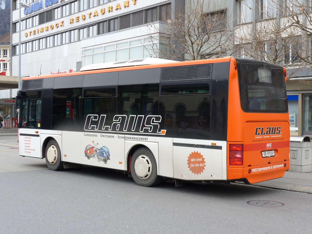 (149'126) - SBC Chur - Nr. 16/GR 97'516 - Neoplan (ex Nr. 120; ex Nr. 99; ex Nr. 112) am 1. Mrz 2014 beim Bahnhof Chur